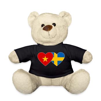 Viêt Nam Suède Drapeau Coeur - Nounours - noir - Devant