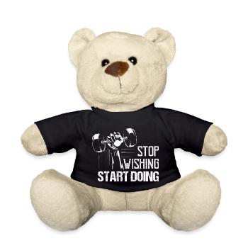 Stop Wishing Start Doing Workout Training Weight L - Teddy Bear - black - Front
