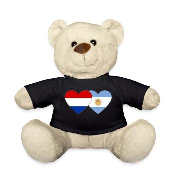 Hollande Argentine Drapeau Coeur - Nounours - noir - Devant