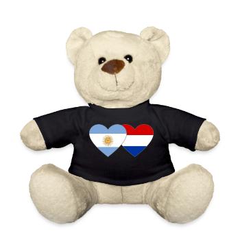 Argentina Holland Flag Heart - Teddy Bear - black - Front