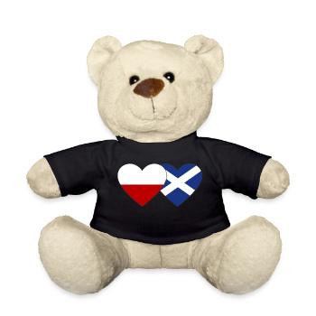 Polen Schottland Flagge Herz - Teddy - Schwarz - Vorne