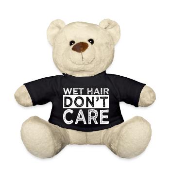 swimming swim funny swimming gift idea biker - Teddy Bear - black - Front