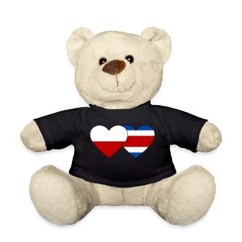 Poland Costa Rica flag heart - Teddy Bear - black - Front