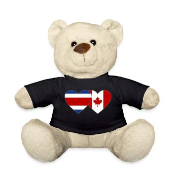 Coeur du drapeau du Costa Rica Canada - Nounours - noir - Devant