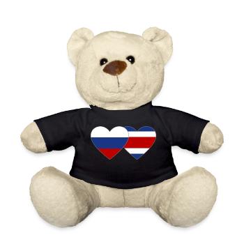 Russland Costa Rica Flagge Herz - Teddy - Schwarz - Vorne