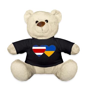 Coeur de drapeau du Costa Rica Ukraine - Nounours - noir - Devant