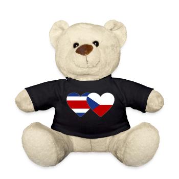 Coeur de drapeau de la République tchèque du Costa Rica - Nounours - noir - Devant