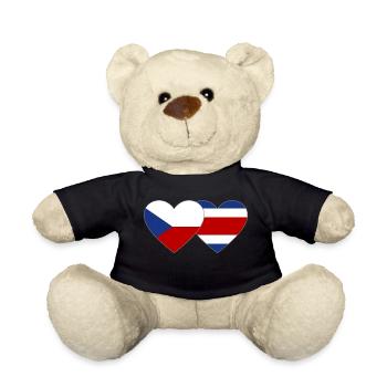 Coeur de drapeau de la République tchèque Costa Rica - Nounours - noir - Devant