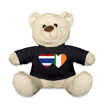 Thaïlande Irlande drapeau coeur - Nounours - noir - Devant
