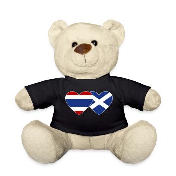 Coeur de drapeau de Thaïlande Ecosse - Nounours - noir - Devant