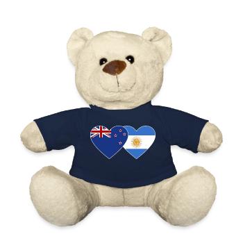 Coeur de drapeau de la Nouvelle-Zélande Argentine - Nounours - bleu marine - Devant