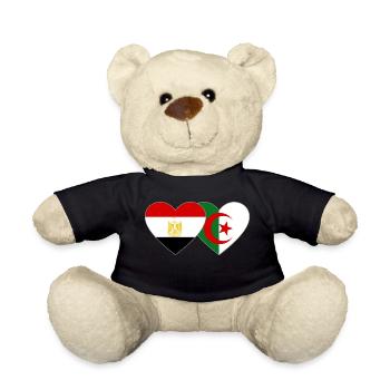 Egypte Algérie Drapeau Coeur - Nounours - noir - Devant