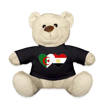 Algeria Egypt Flag Heart - Teddy Bear - black - Front