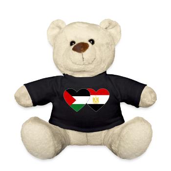 Palästina Ägypten Flagge Herz - Teddy - Schwarz - Vorne