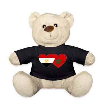 Egypt Morocco Flag Heart - Teddy Bear - black - Front