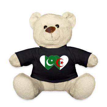 Pakistan Algérie Drapeau Coeur - Nounours - noir - Devant