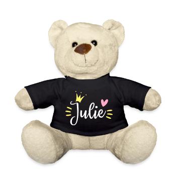 Couronne de prénom Julie - Nounours - noir - Devant