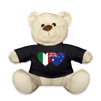Italien Australien Flagge Herz - Teddy - Schwarz - Vorne