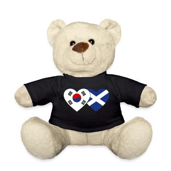 Südkorea Schottland Flagge Herz - Teddy - Schwarz - Vorne