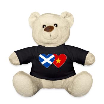 Schottland Vietnam Flagge Herz - Teddy - Schwarz - Vorne