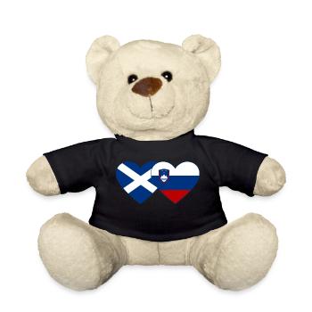 Ecosse Slovénie Drapeau Coeur - Nounours - noir - Devant