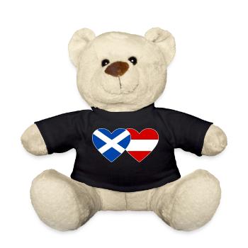 Scotland Austria Flag Heart - Teddy Bear - black - Front