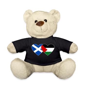 Scotland Palestine Flag Heart - Teddy Bear - black - Front