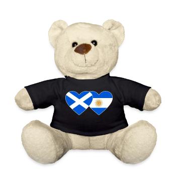 Ecosse Argentine Drapeau Coeur - Nounours - noir - Devant