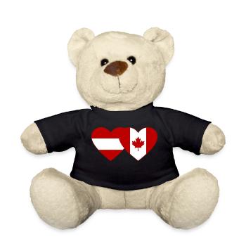 Coeur de drapeau Autriche Canada - Nounours - noir - Devant