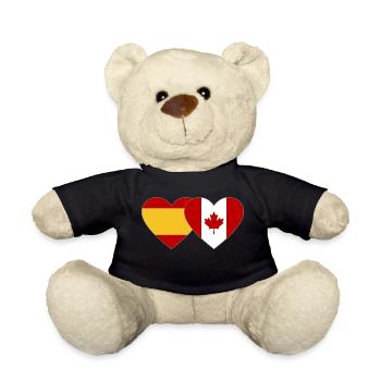 Coeur de drapeau Espagne Canada - Nounours - noir - Devant