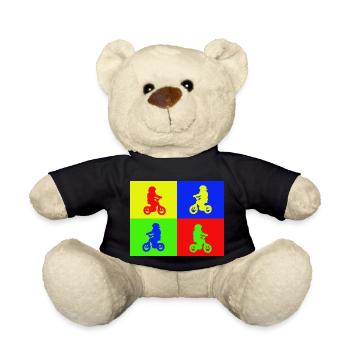 Junior Biker Pop Art Color - Teddy Bear - black - Front