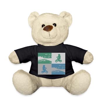 Junior Biker Pop Art metallic - Teddy Bear - black - Front