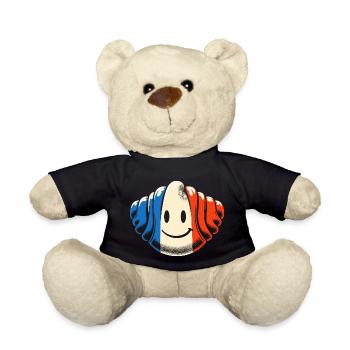 Französische Croissant Kunst - Lustiges Geschenk - Teddy - Schwarz - Vorne