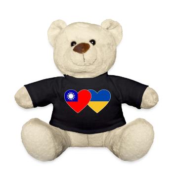 Drapeau de l’Ukraine de Taïwan - Nounours - noir - Devant