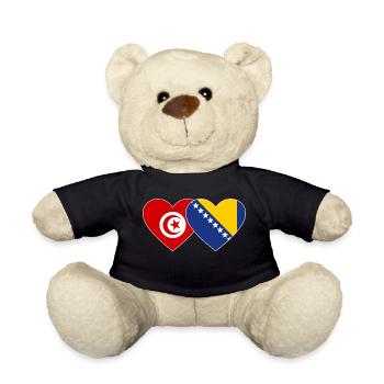 Tunisie Bosnie Drapeau Coeur - Nounours - noir - Devant