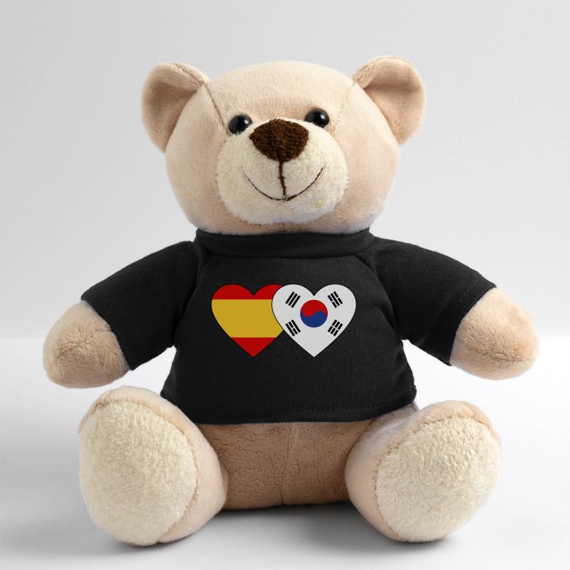 Espagne, Corée Du Sud, Drapeau, Coeur Nounours
