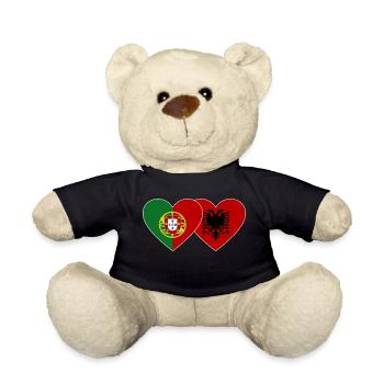 Portugal Albanie Drapeau Coeur - Nounours - noir - Devant