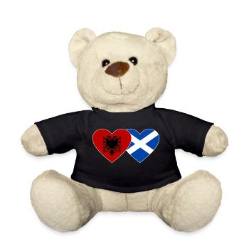 Albanien Schottland Flagge Herz - Teddy - Schwarz - Vorne