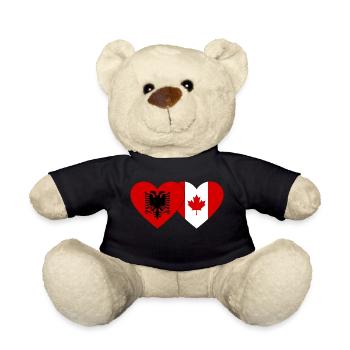 Albanie Canada Drapeau Coeur - Nounours - noir - Devant