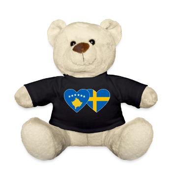 Drapeau du Kosovo Suède - Nounours - noir - Devant