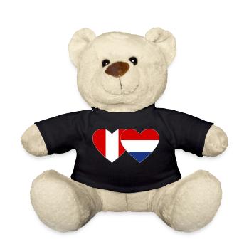 Pérou Hollande drapeau coeur - Nounours - noir - Devant