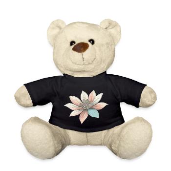 Aesthetic Flower Pastel Colors - Teddy Bear - black - Front