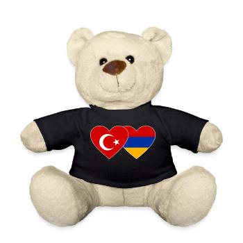 Türkei Armenien Flagge Herz - Teddy - Schwarz - Vorne