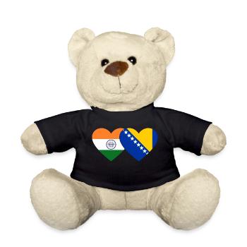 Inde Bosnie drapeau coeur - Nounours - noir - Devant