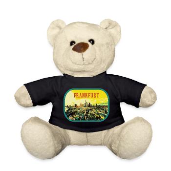 Colorful panoramic view of the city of Frankfurt - Teddy Bear - black - Front