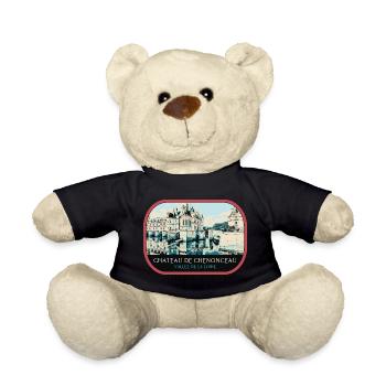 Illustration Château Chenonceau, Loire Valley - Teddy Bear - black - Front