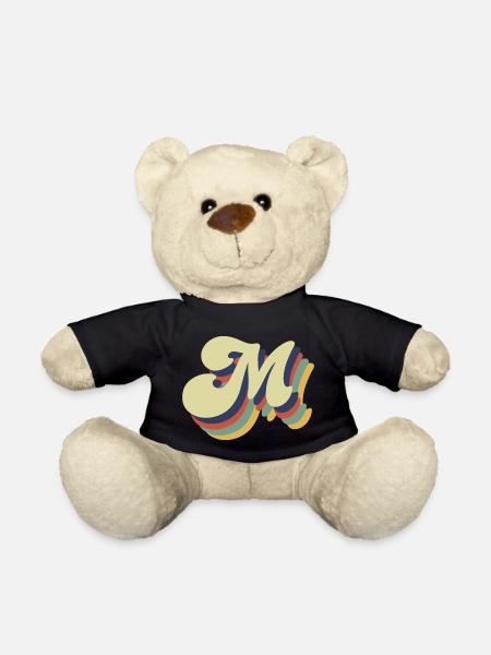 Retro M Buchstabe - Teddy - Schwarz