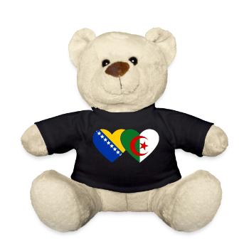 Bosnie Algérie Drapeau Coeur - Nounours - noir - Devant