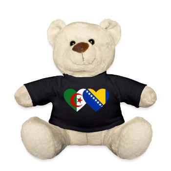 Algérie Bosnie Drapeau Coeur - Nounours - noir - Devant
