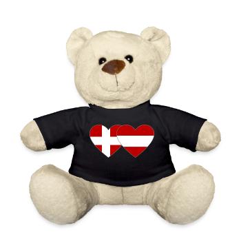 Denmark Austria Flag Heart - Teddy Bear - black - Front